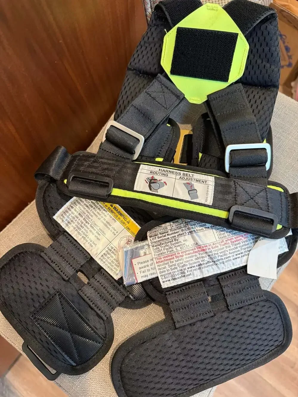 RideSafer Gen 5 Child Travel Seat Vest XS Yellow JD14001YEB